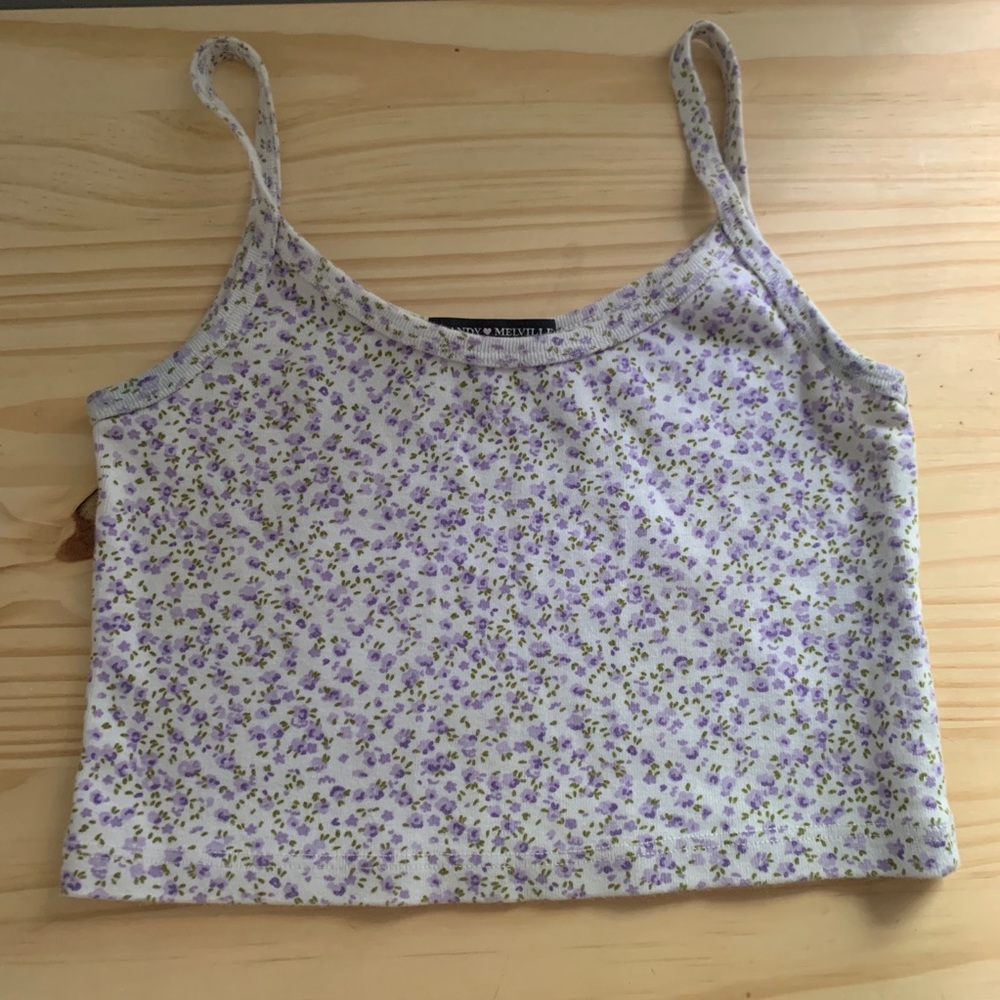 Brandy Melville Flower Crop Tank Top